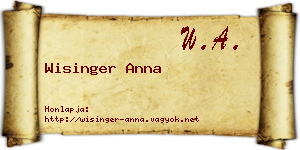 Wisinger Anna névjegykártya